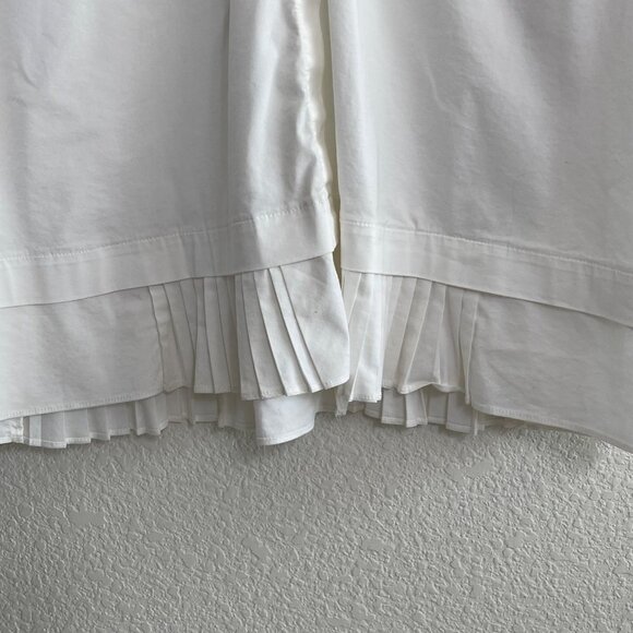 J. Jill Women White Shirt Collection White Button Up Pleated Hem Size Small. - Picture 8 of 11